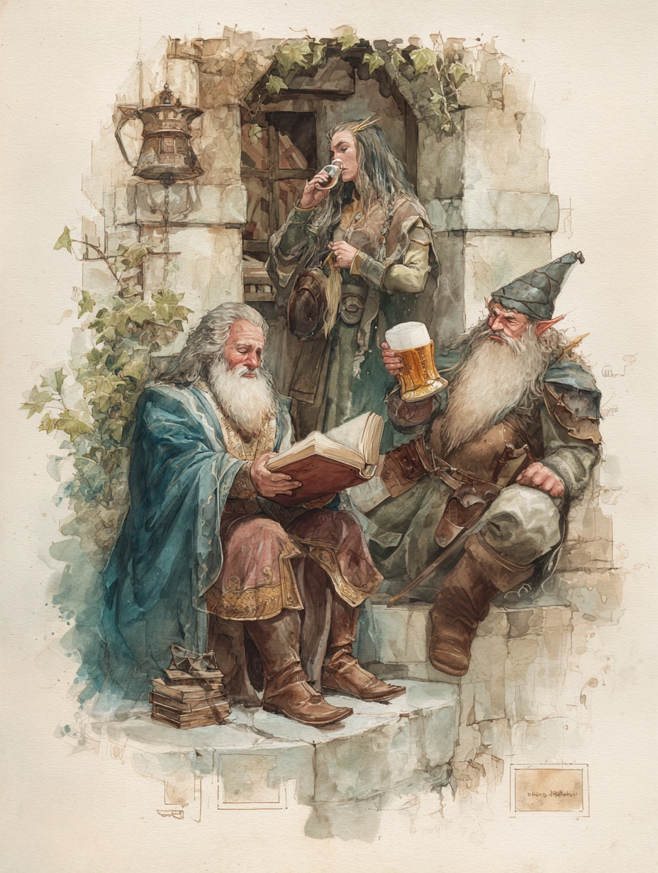 A group  of adventurers resting